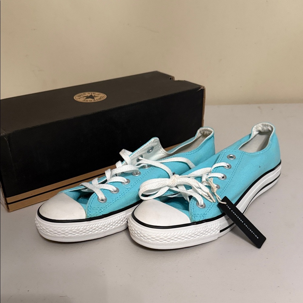 Converse Turquoise and White Sneakers